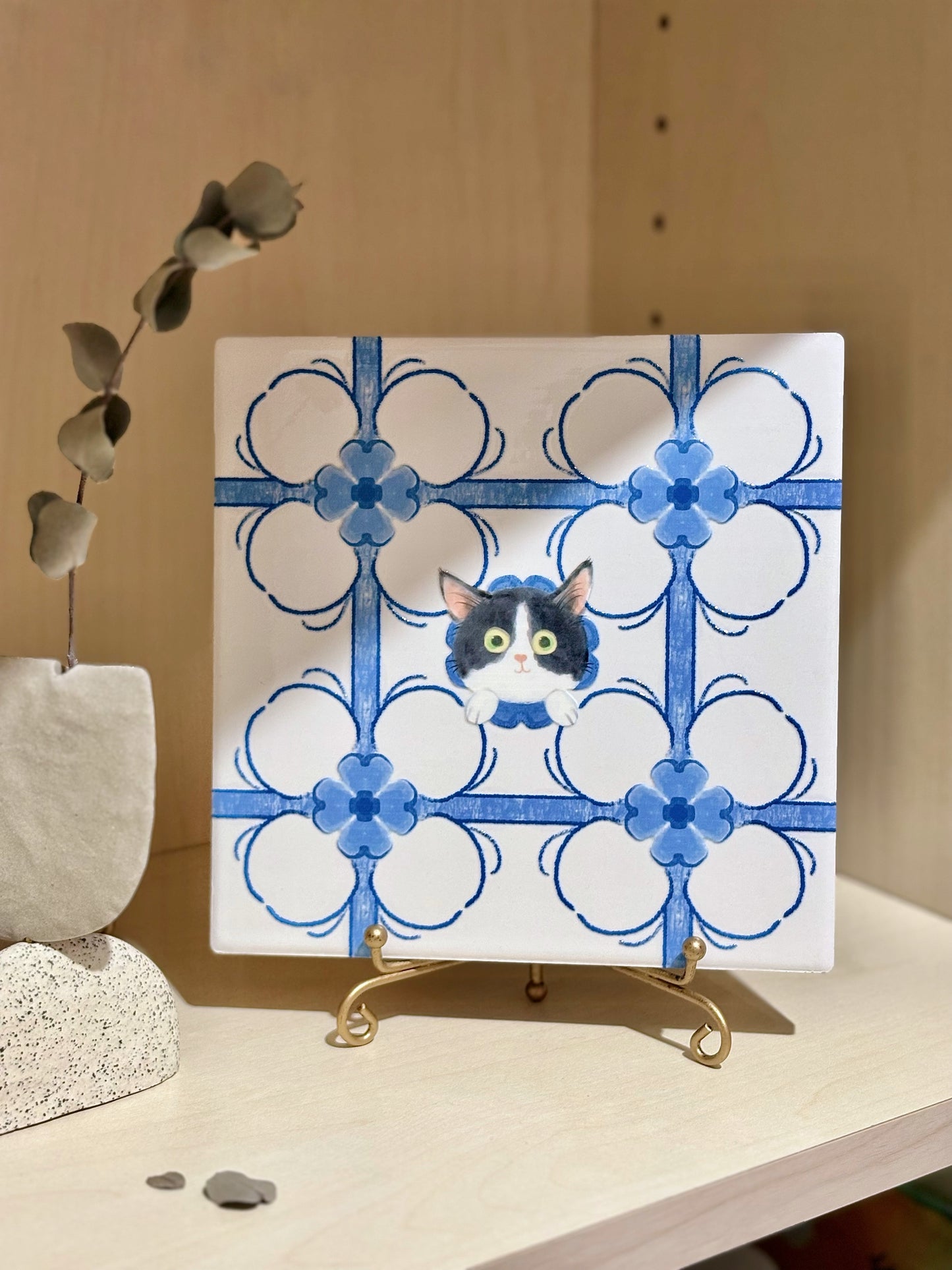eunique-art-tuxedo-cat-ceramic-decorative-tile