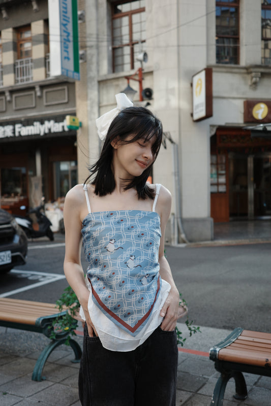 Siamese & Tulip Multi-Way Square Scarf