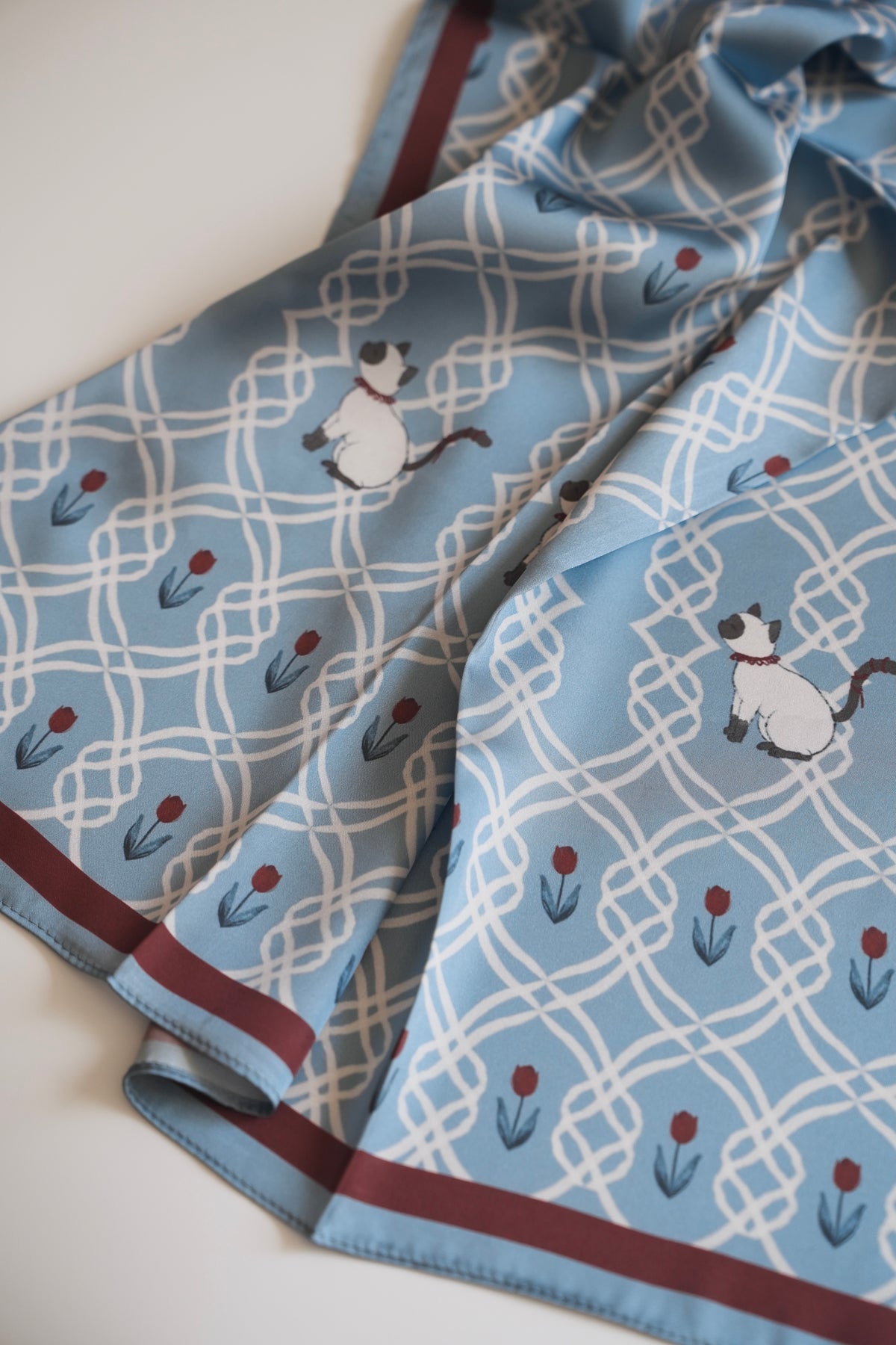 Siamese & Tulip Multi-Way Square Scarf